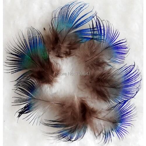 Cheap! 100pcs/Lot Approx 2-4cm long BLUE PEACOCK BODY PLUMAGE FEATHERS,Small Peacock Plumage feathers for Crafts