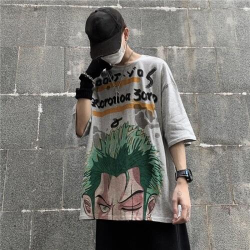 Anime One Piece Harajuku T Shirt for Men Women Streetwear Tshirt Summer Short Sleeve Ulzzang Korean Style Tee Tops Roronoa Zoro