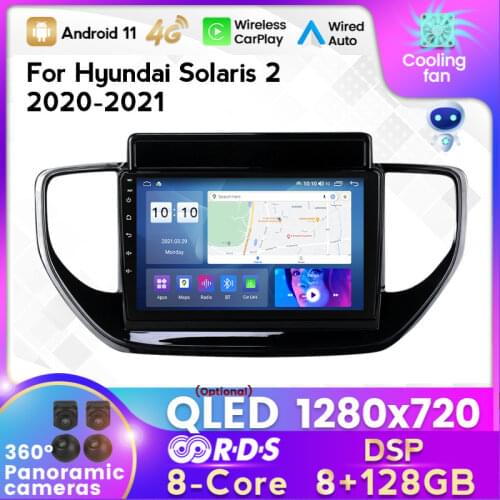 6+128G DSP Android 11 For Hyundai Solaris 2 II 2020 - 2021 Car Radio Multimedia Video Player Navigation stereo GPS 2 din dvd