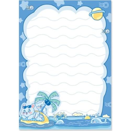 50 Sheets Cartoon Cute Notebook 10*14 Double Adhesive Paper Notes Student Stationery Memo Note Book Student stationery