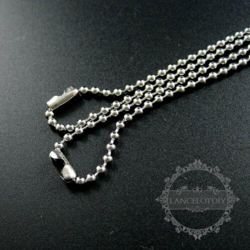2.4mm beads 60cm stainless steel necklace chain DIY necklace supplies findings 1322039