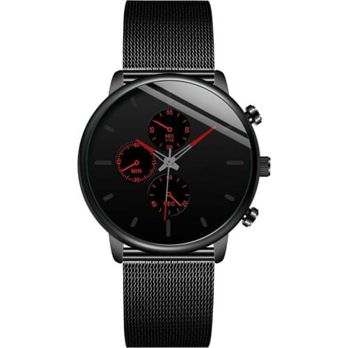 Mens Watch Round Dial Alloy Straps No Number Analog Business Quartz Wrist Watch Gift Male Adjustable Sports Clock Wristwatch