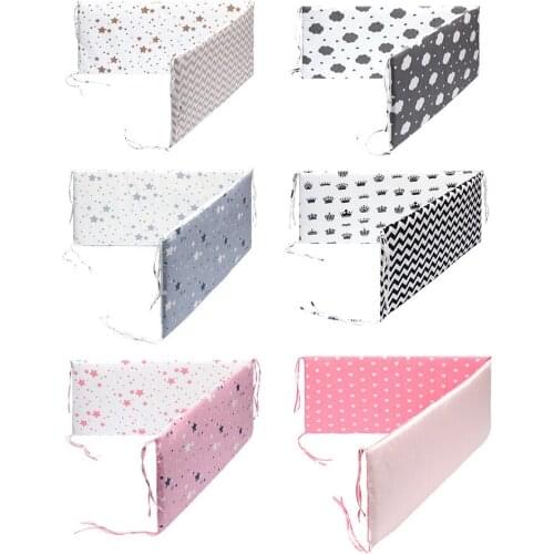Baby Bumper Bed Cotton Cartoon Double-faced Pillow Cushion Infant Newborn Crib Around Protector Cot Bumper Child Room Decor