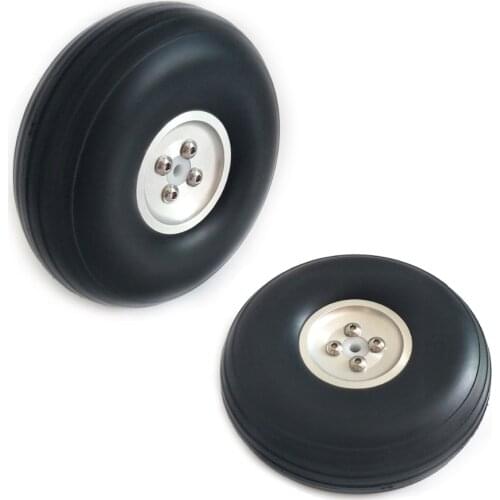 1 Pair 4.5" 114mm PU Wheels With Aluminum Alloy Hub 4.5 Inch For RC Airplane Model Tail Wheels