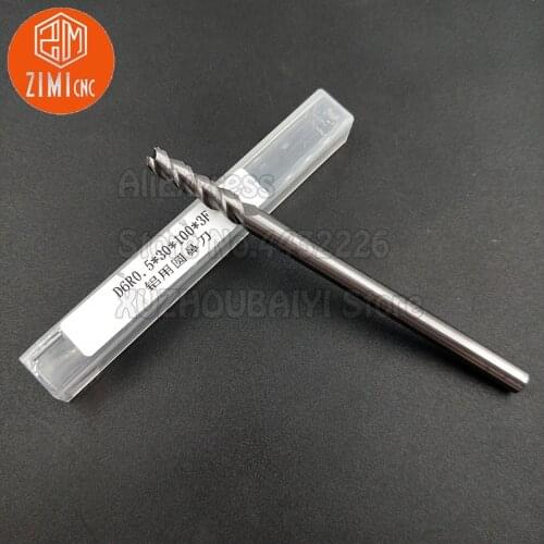 HRC55 6mm Diameter R0.5 Round Nose Milling Cutter Aluminum End Mill 3 Blades Straight Shank Milling Tool Machine Tool Parts Acce
