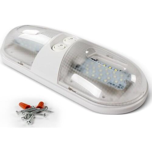 IRV Caravan Travel RV Caravan White Color Dual Switch Celling Light LED Lights 12v