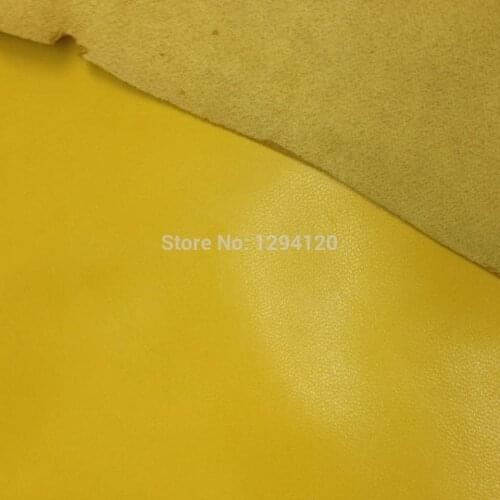 Custom Yellow Smooth Genuine Goat Leather Fabric for Shoes/Handbag/luggage,Free Shipping