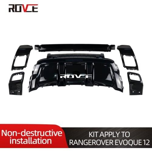 ROVCE Rear Bumper False Tail Throat Exhaust Pipe Trim Kit For Land Rover Evoque 2012-2018 year Model Dynamiv Style L538