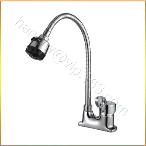 L15056 - Luxury Deck Mounted Chrome Color Brass Material 360 Degree Turn Spout Basin Mixer