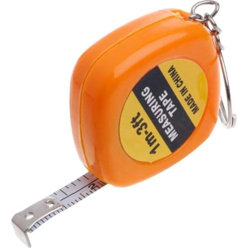 Easy Retractable Ruler Tape Measure Mini Portable Pull Ruler Keychain 1m/3ft GXMA