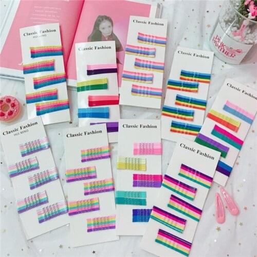 50PCS/set Girl Fashion Hairpins Lovely Cartoon Metal Candy Color Hair Clip Kids Headwear Accessories Baby BB Clips for Women