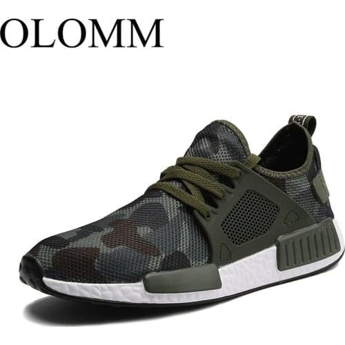 Fashion Casual Mesh Shoes Men 2019 Flat Shoes Winter Lace Up Breathable Male Footwear Camouflage Color Sneakers TD-21