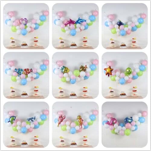 A Set Ocean Animal Balloons Birthday Party Shark Lobster Octopus Clown Fish Air Balloon Sea Theme Party Birthday Decor