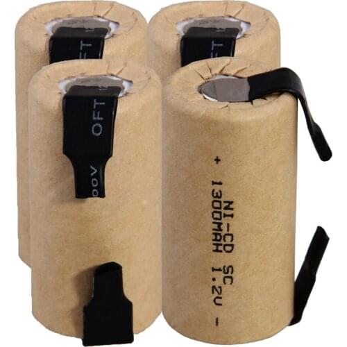 40 pcs SC 1300mah 1.2v battery NICD rechargeable batteries for emergency light toy equipment power 4.25cm*2.2cm for power tools