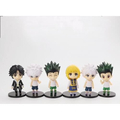 New 6pcs/set Hunter x Hunter Anime Action Figure Toys Gon Freecss Killua Zoldyck Model PVC Dolls For Kid Gift