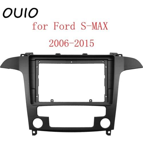 OUIO 9 inch car dashboard Double Din DVD frame decoration kit dashboard panel suitable for Ford S-MAX 2006-2015 frame