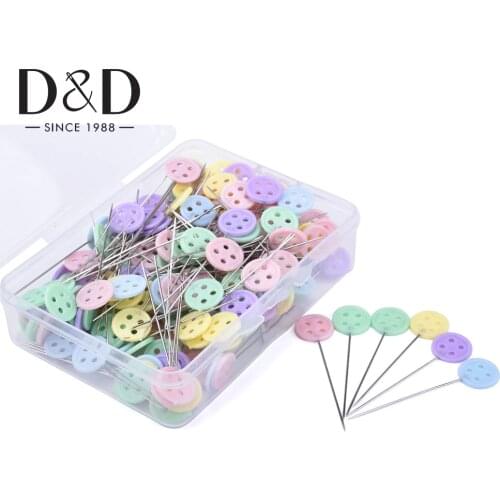 100pcs Flat Button Head Pins Straight Pin for Dressmaker DIY Craft Projects Jewelry Decoration Patchwork Pins Sewing Supplies