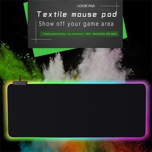 80x30cm RGB Mouse Mat Colorful Luminous for PC Computer 7 Colors LED Light Mat Gaming Keyboard pad Large Size XXL Mause Carpe
