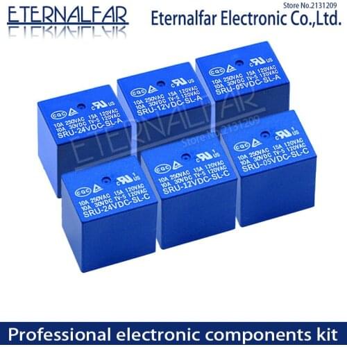 Time Relays 5V 6V 9V 12V 24V 48V DC 10A 125V 250V AC SRD-48VDC-SL-A SPDT NO Typc A 4PIN SPDT B-M Typc C 5PIN PCB T73
