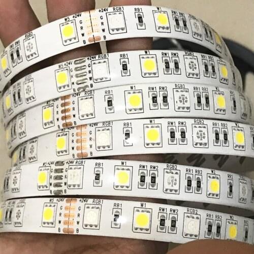 DC24V RGBW led strip light 5050 SMD CCT RGBCCT 12mm PCB 5M 60leds/m led flexible tape rope stripe light RGBWW RGB warmwhite