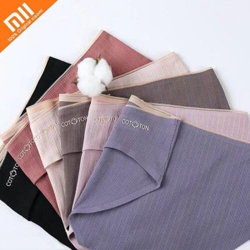 Xiaomi 1pcs Cotton Panties Female Underpants Silk Seamless Panties Womens Low Waist Breathable Briefs Large Size Pantys