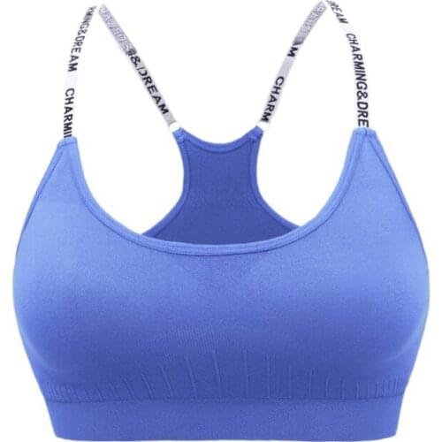 Women ladys sports underwear Alphabet Straps Yoga Fitness Training Running Sports Bra Quick-drying training shockproof tops