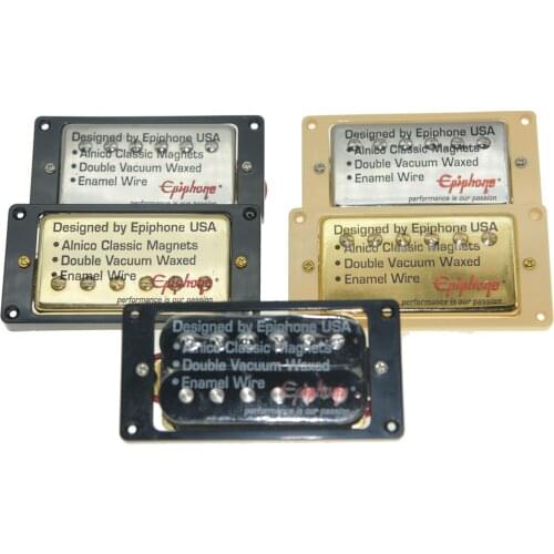 2x Original Genuine Epi Alnico Humbucker Pickup LP Standard SG Electric Guitar Neck/Bridge Pickup Nickel/Gold/Black Cover