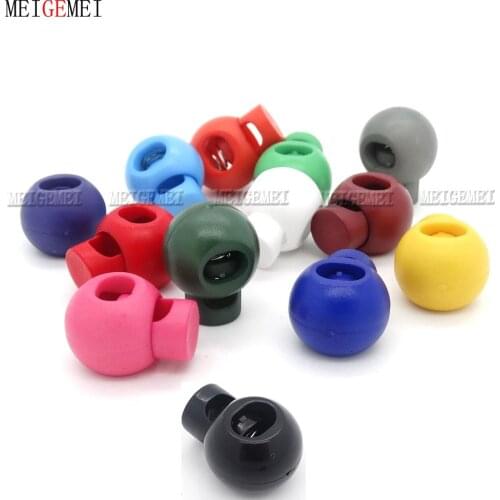 13pcs Colorful Plastic Ball Round Cord Lock Spring Stop Toggle Stopper Clip For Sportswear Clothing Shoes Rope DIY Craft Parts