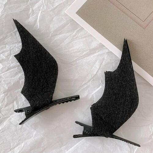 2Pcs Devil Hair Clip Eye-catching Anti Slip Styling Accessories Cosplay Party Bat Hairpin for Festival