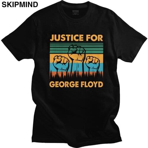 2020 Justice For George Floyd Tshirt Men Short Sleeved Black Lives Matter T Shirt O-neck Fit Tee Tops Soft Cotton T-shirt Merch