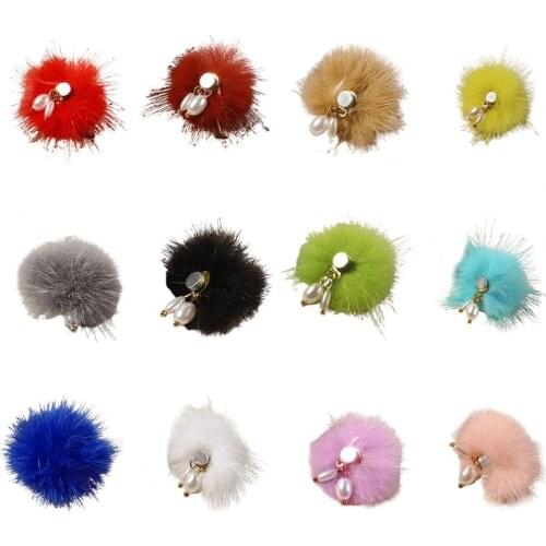3D Nail Faux Fur Ball DIY With Faux Pearl Pendant Detachable Nails Art Decoration Balls Pom Manicure Salon Tools