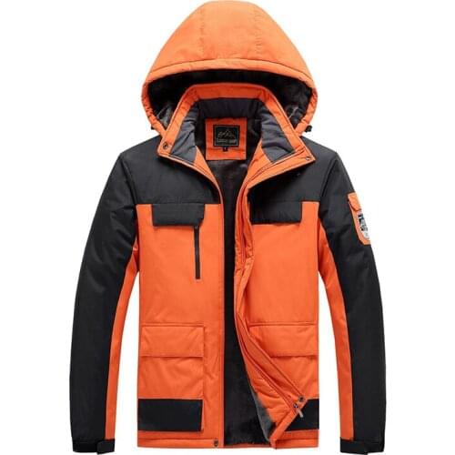 Plus Velvet Thick Warm Windproof Fur Coats Male Hooded Jackets Mens Winter Jackets mountaineering clothes