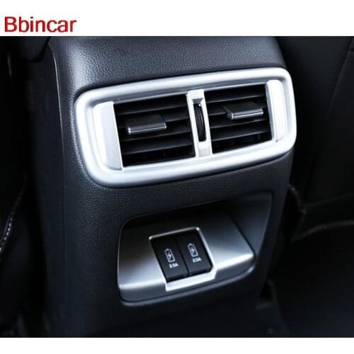 Bbincar ABS Carbon Fiber or Chrome Matte Rear Air AC Vent Outlet Cover Frame Inerior Accessories For Honda CRV CR-V 2017 2018