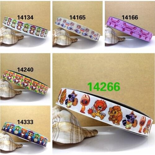 Free shipping 50yards cartoon Gradient Color printed grosgrain ribbons 14266