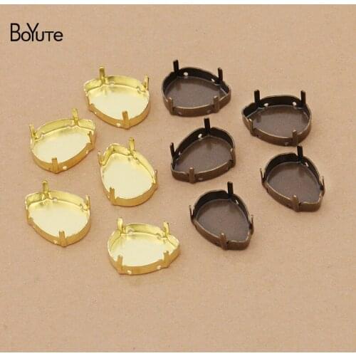 BoYuTe Custom Made (1000 Pieces/Lot) 13*18MM Water Drop Cabochon Base Blank Tray Bezel Diy Jewelry Findings Components