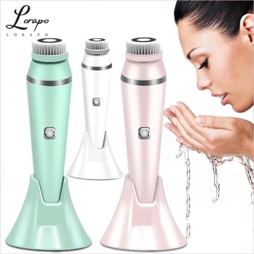 4 in 1 Cleaning Brush Electric Silicone Cleaning Brush Face Wash Brush Rotating Massage to Remove Blackheads and Pores Cleanser