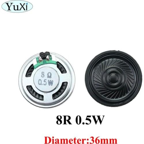 YuXi 0.5W 8R Loudspeaker 36MM 8 Ohms 5W Mini Round Speaker Diameter Thickness 4.8MM Small Horn Doorbell Speaker 8Ohm For Arduino