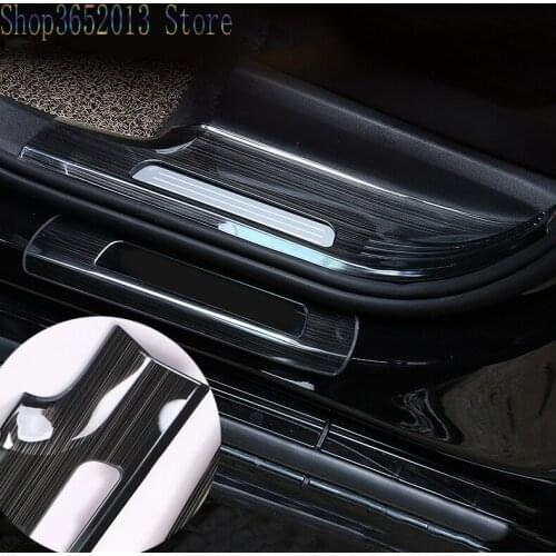 For Volvo XC90 2015-2021 Black Stainless Car Door Sill Guards Scuff Plate protection cover trim Car Styling Accessories