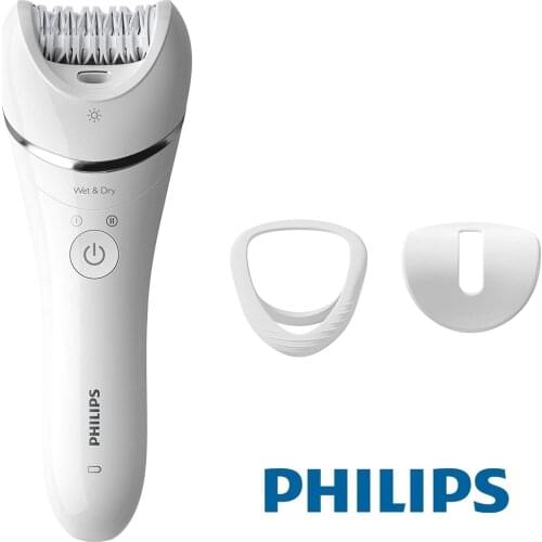 Original PHILIPS Epilator Series 8000 Wet & Dry Rechargeable Electric Depilator For Women Bikini Body Portable Women Hair Removal Machine Painless BRE700 / 05 BRE700/05