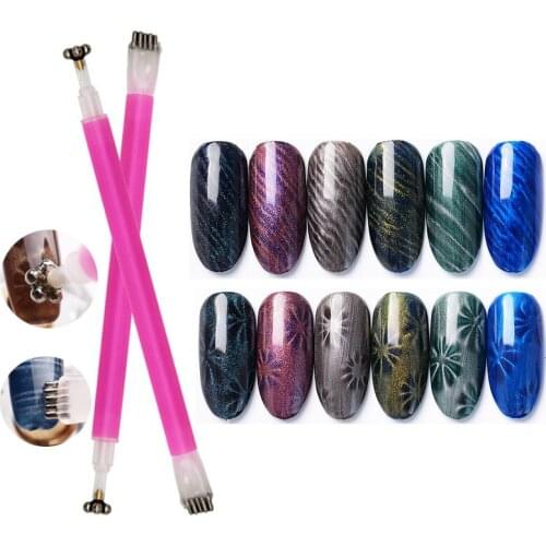 Cat Eye Gel Polish Rod Wedding Flower Stripe Effect Strong Magnetic Pen Semi Permanent Magnet Pen Stick Magnetic Nail Art Tool