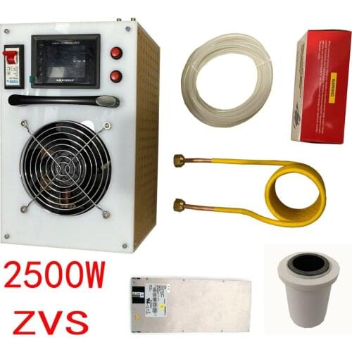 2500W ZVS Induction Heater High Frequency Induction Heating Machine 2.5KW Metal Smelting Furnace +Crucible+power supply