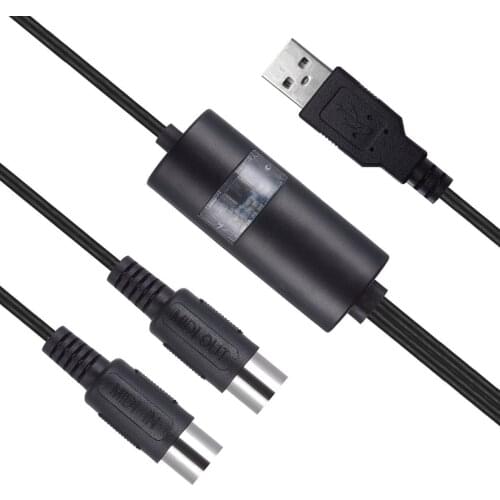 6.6ft MIDI Cable to USB IN-OUT Converter MIDI To USB Cable USB MIDI Adapter for PC Windows Mac iOS Music Piano Keyboard Cord