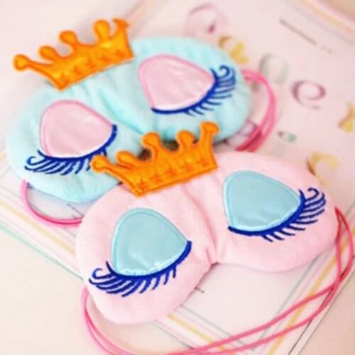 Crown Blindfold Cute Princess Long Eyelashes Sleeping Beauty Cotton Shading Blindfolds Breathable Help Sleep Lady Blindfold