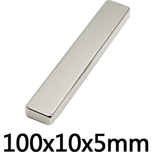 1-20PCS Powerful Block Magnets N35 Super Neodymium Magnet 100x10x5mm Permanent NdFeB Magnets 100*10*5 mm