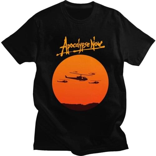 Classic Apocalypse Now T Shirt Men O-neck Short Sleeved Huey Helicopter T-shirt Vietnam War Printed Tee 100% Cotton Tops Gift