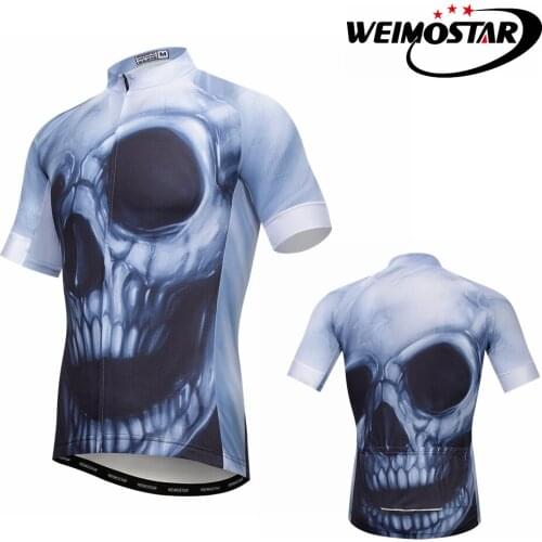 Cycling Jersey 2021 Pro Team Mens MTB Road Bike Jersey Short Sleeve Breathable Bicycle DH Jersey Cycling Clothing Skull