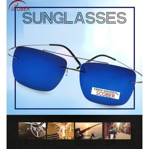 2019 Sale = Scober New Designer Double Bridge Rimless Polarized Sunglasses Ultra Light Bombs Radiation Anti-uv Mirror Lenses