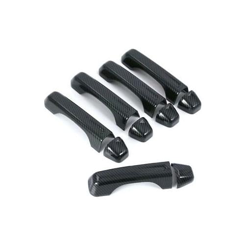 Carbon Fiber Side Door Handle Cover Trim 10pcs For Jeep Wrangler JL 2018-2020