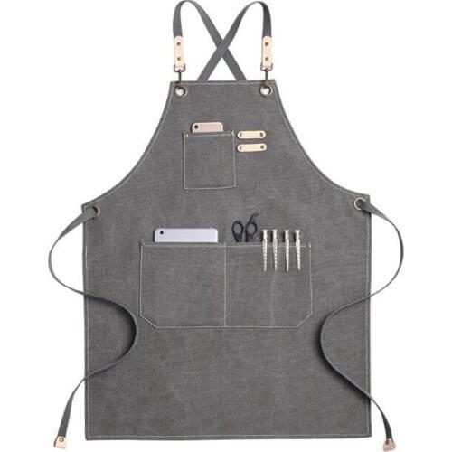 Barber Canvas Cook Apron Barista Bartender Chef Hairdressing Apron Catering Uniform Work Wear Anti-Dirty Overalls