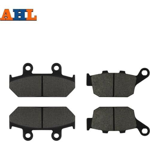 AHL Motorcycle Front and Rear Brake Pads for HONDA NX 500 NX500 NX650 J/K/L/M Dominator 1988-1991 Black Brake Disc Pad